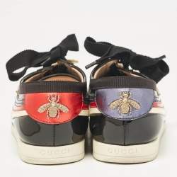 Gucci Multicolor Patent Leather New Ace Falacer Butterfly Sneakers Size 37.5
