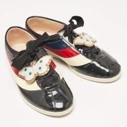 Gucci Multicolor Patent Leather New Ace Falacer Butterfly Sneakers Size 37.5