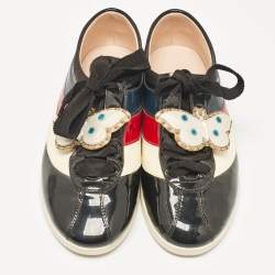Gucci Multicolor Patent Leather New Ace Falacer Butterfly Sneakers Size 37.5