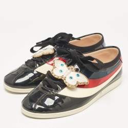 Gucci Multicolor Patent Leather New Ace Falacer Butterfly Sneakers Size 37.5