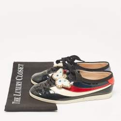 Gucci Multicolor Patent Leather New Ace Falacer Butterfly Sneakers Size 37.5