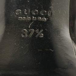 Pre Owned Gucci Purple/Black Leather Brogue Peep Toe Platform Pumps Size 37.5