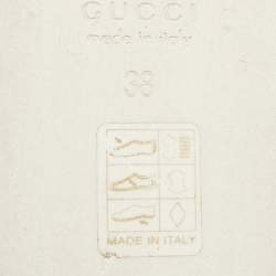 Gucci Gold Glitter Leather Crossover Platform Sandals Size 38