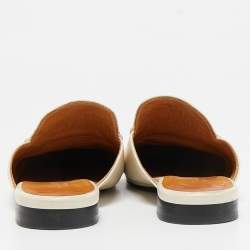 Gucci Cream Leather Princetown Mules Size 36