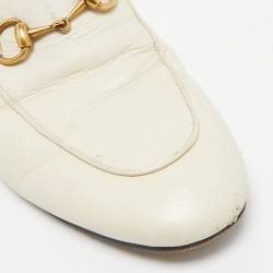 Gucci Cream Leather Princetown Mules Size 36