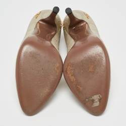 Pre Owned Gucci Cream Guccissima Leather Pumps Size 36.5