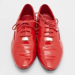 Gucci Red Patent Leather Lace Up Derby Size 36