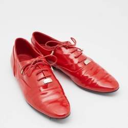Gucci Red Patent Leather Lace Up Derby Size 36