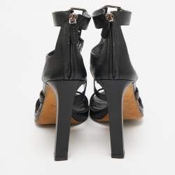 Gucci Black Leather Studded Gladiator Sandals Size 39