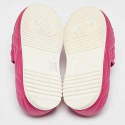 Pre Owned Gucci Pink Matelasse Nylon Angelina Slide Sandals Size 39