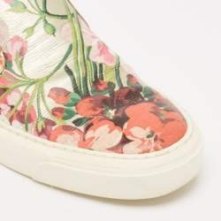 Gucci Multicolor Blooms Print Leather Slip On Sneakers Size 36