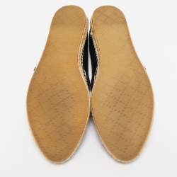 Pre Owned Gucci Black Microguccissima Leather Espadrille Flats Size 39