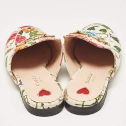 Gucci Multicolor Floral Canvas Princetown Horsebit Flat Mules Size 38.5