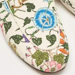 Gucci Multicolor Floral Canvas Princetown Horsebit Flat Mules Size 38.5