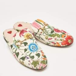 Gucci Multicolor Floral Canvas Princetown Horsebit Flat Mules Size 38.5