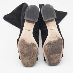 Gucci Black Suede GG Marmont Knee Length Boots Size 37.5