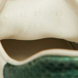 مملوكة مسبقًا Gucci White Leather Bee Embroidered Ace Sneakers Size 40