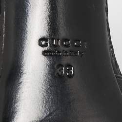 Pre Owned Gucci Black Python Leather Slide Sandals Size 38