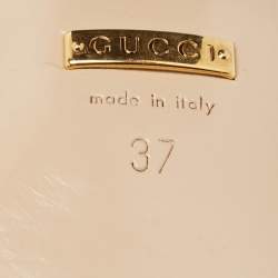 مملوكة مسبقًا Gucci Black Leather GG Marmont Ankle Strap Sandals Size 37