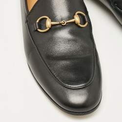 Pre Owned Gucci Black Leather Jordaan Loafers Size 36