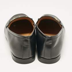 Pre Owned Gucci Black Leather Jordaan Loafers Size 36