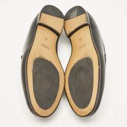 Pre Owned Gucci Black Leather Jordaan Loafers Size 36