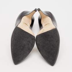 Pre Owned Gucci Black/Red Leather Molina Heart Pumps Size 38