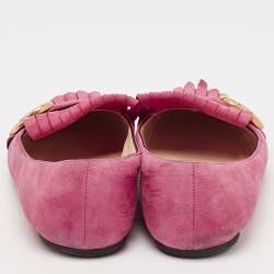 Gucci Pink Suede GG Marmont Ballet Flats Size 37.5