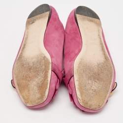 Gucci Pink Suede GG Marmont Ballet Flats Size 37.5