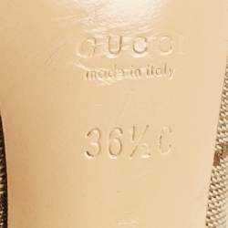 Gucci Brown/Cream Monogram Canvas and Leather Loafer Pumps Size 36.5