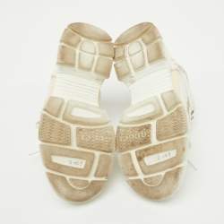 Gucci White/Cream Mesh and Leather Logo Flashtrek Sneakers Size 39