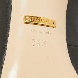 Gucci Black Leather Sylvie Web Detail Slingback Pumps Size 39.5