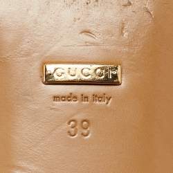 Pre Owned Gucci Black Leather Interlocking G Loafers Size 39