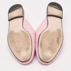 Gucci Pink Lace and Mesh Princetown Flat Mules Size 38