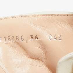 Pre Owned Gucci Cream Leather GG Matelassé Combat Ankle Boots Size 36