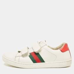Pre Owned Gucci White Leather Ace Low Top Sneakers Size 38