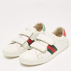 Pre Owned Gucci White Leather Ace Low Top Sneakers Size 38
