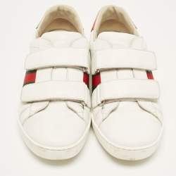 Pre Owned Gucci White Leather Ace Low Top Sneakers Size 38