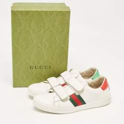 Pre Owned Gucci White Leather Ace Low Top Sneakers Size 38