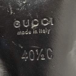 Gucci Navy Blue GG Canvas Horsebit Slide Sandals Size 40.5
