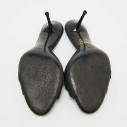 Gucci Navy Blue GG Canvas Horsebit Slide Sandals Size 40.5