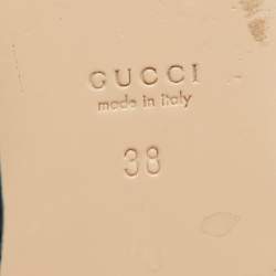 Gucci White Leather Bee and Star Embroidered Princetown Flat Mules Size 38