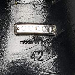 مملوكة مسبقًا حذاء بوت للركبة غوتشي جلد أسود إليزابيث مقاس 42