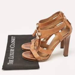 Gucci Brown Leather Marrakech Open-Toe Sandals Size 38