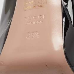 مملوكة مسبقًا حذاء كعب عالي غوتشي جلد أود لامع ونقشة التمساح مقاس 38.5