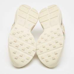 Gucci Cream Leather Vintage Logo Rhyton Sneakers Size 38
