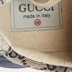 Gucci Multicolor GG Supreme Canvas Rhyton Sneakers Size 38