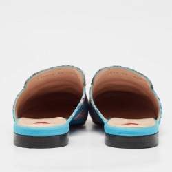 Gucci Multicolor Canvas Horsebit Princetown Mules Size 40