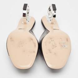 Gucci Black Leather Bella Slide Sandals Size 42