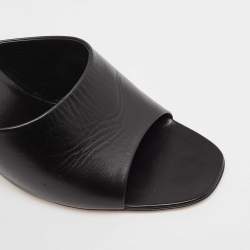 Gucci Black Leather Bella Slide Sandals Size 42